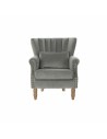 Armchair DKD Home Decor Natural Light grey Rubber wood 73 x 75 x 87 cm | Tienda24 Tienda24.eu