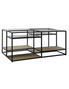 Mesa de Centro DKD Home Decor 8424001787234 Negro Multicolor Natural Madera Metal Espejo 120 x 60 x 50 cm de DKD Home Decor, ...