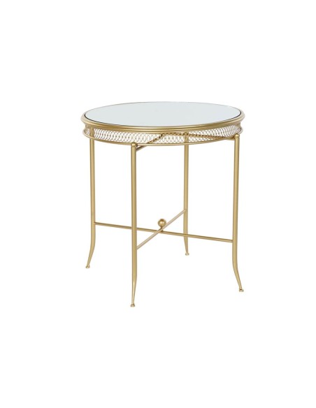 Table d'appoint DKD Home Decor 56 x 56 x 56 cm Miroir Doré Métal | Tienda24 Tienda24.eu