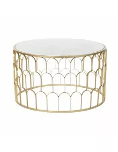 Mesa de Centro DKD Home Decor Glamour Blanco Multicolor Dorado Mármol Hierro 87 x 87 x 51,5 cm de DKD Home Decor, Mesas de ca...