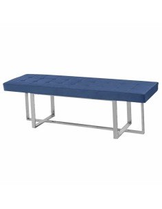 Banqueta DKD Home Decor Gris Dorado Metal Terciopelo (80 x 40 x 47 cm) | Tienda24 Tienda24.eu