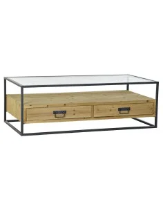 Mesa de Centro DKD Home Decor Natural Madera de Paulonia 66 x 66 x 45 cm | Tienda24 Tienda24.eu