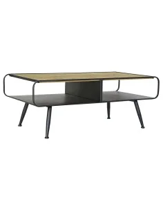 Centre Table DKD Home Decor Golden Metal Mango wood 74 x 74 x 44 cm | Tienda24 Tienda24.eu