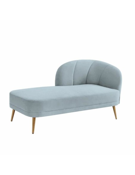 Sofá Chaise Longue DKD Home Decor Azul cielo 160 x 80 x 90 cm Azul Dorado Metal Plástico Pino | Tienda24 Tienda24.eu