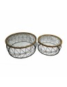 Conjunto de 2 mesas DKD Home Decor Cristal Metal (102 x 102 x 42 cm) (2 pcs) | Tienda24 Tienda24.eu