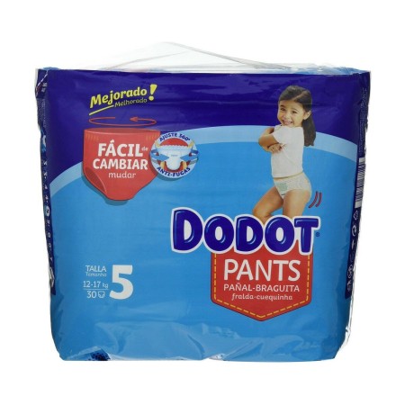 Disposable nappies Dodot Dodot Pants Size 5 12-17 kg 30 Units | Tienda24 - Global Online Shop Tienda24.eu