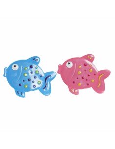 Tappeto da bagno DKD Home Decor 13 x 1 x 10,5 cm Azzurro Rosa Per bambini PVC Pesce (2 Unità) da DKD Home Decor, Tappetini pe...