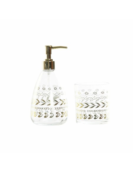 Bath Set DKD Home Decor Golden Crystal ABS Plastic Leaf of a plant 9 x 9 x 18 cm | Tienda24 Tienda24.eu