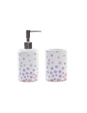 Bath Set DKD Home Decor White ABS Dolomite Polka dots 7 x 7 x 17,5 cm (2 Units) | Tienda24 Tienda24.eu