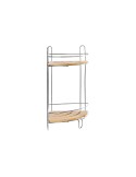 Estantería de Esquina DKD Home Decor Natural Bambú Metal cromado inoxidable 2 Estantes 19,5 x 19,5 x 36,5 cm | Tienda24 Tienda24.eu