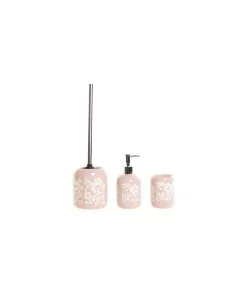 Set da Bagno DKD Home Decor 8 x 8 x 17,5 cm Ceramica Rosa Bianco da DKD Home Decor, Set di accessori per il bagno - Ref: S302...