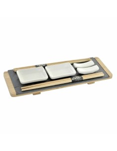 Bandeja de Aperitivos DKD Home Decor 24,5 x 20 x 1,2 cm Beige Verde Gres | Tienda24 Tienda24.eu