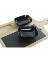 Ensemble à apértif DKD Home Decor Noir Naturel Bambou Plastique Grès Ardoise Cottage 33 x 19,7 x 3,5 cm (4 pcs) | Tienda24 Tienda24.eu