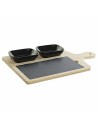 Ensemble à apértif DKD Home Decor Noir Naturel Bambou Plastique Grès Ardoise Cottage 33 x 19,7 x 3,5 cm (4 pcs) | Tienda24 Tienda24.eu