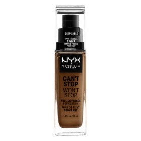 Crème Make-up Base NYX Can't Stop Won't Stop Deep Sable (30 ml) by NYX, Foundations - Ref: S05102223, Price: 16,37 €, Discoun...