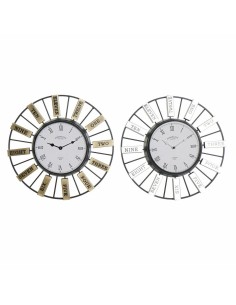 Horloge Murale DKD Home Decor Verre Noir Doré Fer (60 x 6.5 x 80 cm) | Tienda24 Tienda24.eu