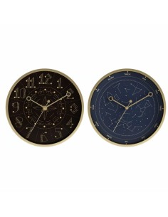 Reloj de Pared DKD Home Decor Azul Negro Aluminio Plástico Moderno 30 x 4 x 30 cm (2 Unidades) de DKD Home Decor, Relojes de ...