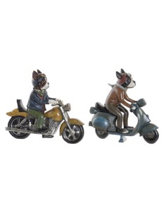 Decorative Figure Home ESPRIT Motorbike Grey Orange Vintage 27 x 11 x 15 cm (2 Units) | Tienda24 Tienda24.eu