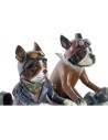 Deko-Figur DKD Home Decor 27 x 10 x 24 cm Rot Blau Motorrad Gelb Vintage Hund (2 Stück) | Tienda24 Tienda24.eu