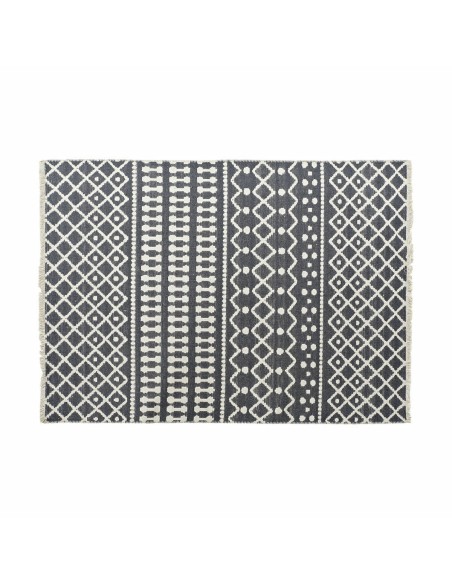 Carpet DKD Home Decor White Polyester Cotton Dark Grey (160 x 230 x 1 cm) | Tienda24 Tienda24.eu