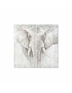 Toile Home ESPRIT Blanc Naturel Enfant animaux 30 x 2,6 x 30 cm (3 Unités) | Tienda24 Tienda24.eu