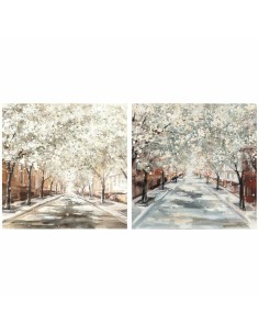 Quadro DKD Home Decor Alberi Cottage 100 x 3,7 x 100 cm (2 Unità) da DKD Home Decor, Stampe e quadri su tela - Ref: S3028217,...