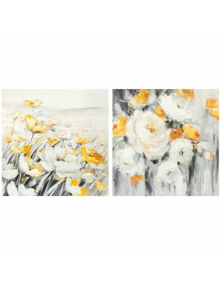 Cadre DKD Home Decor 90 x 3,7 x 90 cm Fleurs Cottage (2 Unités) | Tienda24 Tienda24.eu