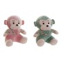 Peluche DKD Home Decor Verde Rosa Plástico Infantil Mono 23 x