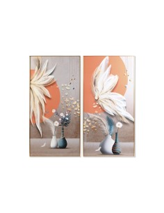 Painting DKD Home Decor 120 x 3 x 60 cm Flowers Romantic (2 Units) | Tienda24 Tienda24.eu