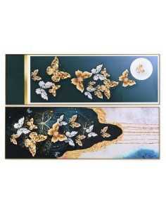 Quadro DKD Home Decor 180 x 3 x 60 cm Farfalle (2 Unità) da DKD Home Decor, Stampe e quadri su tela - Ref: S3028601, Precio: ...