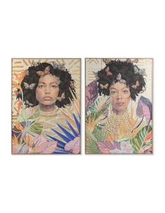 Painting Home ESPRIT Colonial African Woman 70 x 3,5 x 100 cm (2 Units) | Tienda24 Tienda24.eu