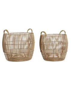 Conjunto de Cestas DKD Home Decor Bambu Tropical 40 x 40 x 24 cm | Tienda24 Tienda24.eu