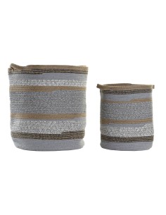 Set de basket Home ESPRIT Bleu Naturel Jute Herbier marin méditerranéen 43 x 43 x 54 cm (3 Pièces) | Tienda24 Tienda24.eu