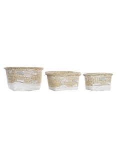 Set of decorative boxes Beige Cardboard Stripes Lasso 3 Pieces | Tienda24 Tienda24.eu