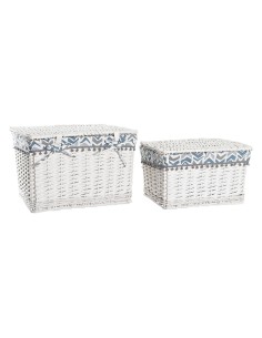 Set de basket DKD Home Decor Naturel Marron Clair Polyuréthane Herbier marin 38 x 38 x 35 cm | Tienda24 Tienda24.eu