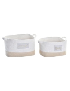 Conjunto de Cestas DKD Home Decor 40,5 x 27,5 x 18 cm Poliéster (2 Unidades) | Tienda24 Tienda24.eu