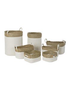 Cesta DKD Home Decor 28 x 20 x 18 cm Fibra natural | Tienda24 Tienda24.eu