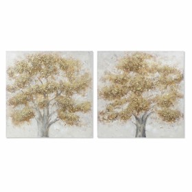 Cuadro DKD Home Decor Lienzo 100 x 3,8 x 100 cm Árbol Cottage