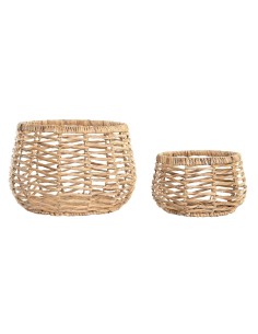 Basket set DKD Home Decor Polyester wicker (39 x 29 x 15 cm) | Tienda24 Tienda24.eu