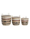 Basket set DKD Home Decor Polyester Colonial Fibre (38 x 38 x 36 cm) | Tienda24 Tienda24.eu