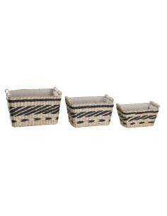 Korb-Set DKD Home Decor 43 x 42 x 17 cm Metall Aluminium Vintage | Tienda24 Tienda24.eu