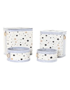 Laundry basket DKD Home Decor White Mouse Children's Fibre (38 x 38 x 54 cm) | Tienda24 Tienda24.eu