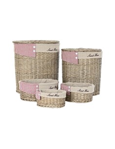 Cesto para la Ropa Sucia Home ESPRIT Blanco Beige Mimbre Shabby Chic 45 x 45 x 68 cm 4 Piezas | Tienda24 Tienda24.eu