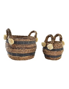 Conjunto de Cestas DKD Home Decor Rotim (40 x 40 x 51,5 cm) | Tienda24 Tienda24.eu