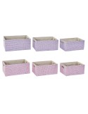 Conjunto de Cestas DKD Home Decor 40,5 x 27,5 x 18 cm Poliéster (2 Unidades) | Tienda24 Tienda24.eu