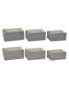 Conjunto de Cestas DKD Home Decor 40,5 x 27,5 x 18 cm Poliéster (2 Unidades) | Tienda24 Tienda24.eu