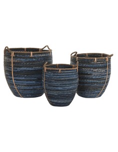 Set di Cestini DKD Home Decor Blu Marino 56 x 56 x 60 cm da DKD Home Decor, Scatole decorative - Ref: S3029002, Precio: 222,2...