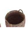 Basket set DKD Home Decor Peach Natural Boho 52 x 52 x 58 cm | Tienda24 Tienda24.eu