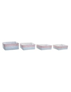 Korb-Set Home ESPRIT Blau Braun 43 x 33 x 32,5 cm (2 Stücke) | Tienda24 Tienda24.eu