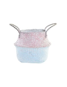 Basket DKD Home Decor Polyester wicker 40 x 30 x 20 cm | Tienda24 Tienda24.eu